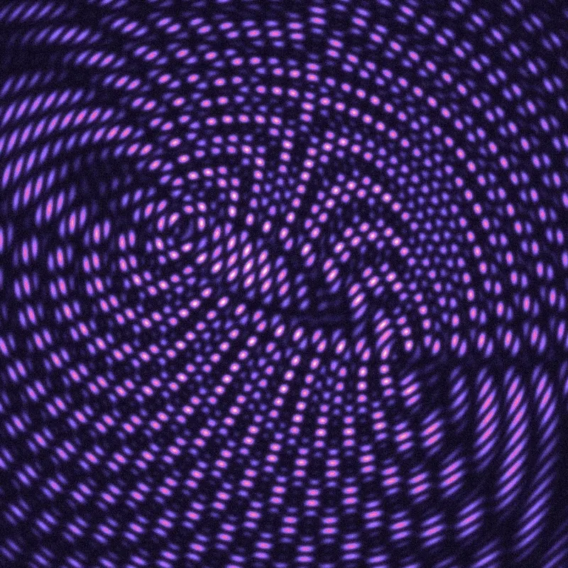 Afterimage cover: violet and magenta wave interference pattern