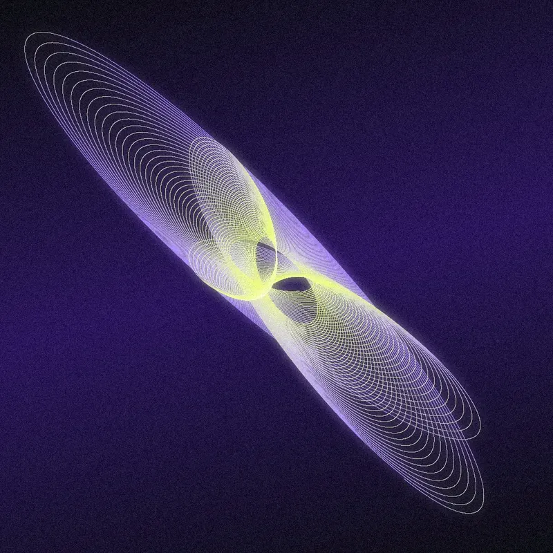 Neon Pulse cover: glowing acid-green harmonograph curves on deep violet
