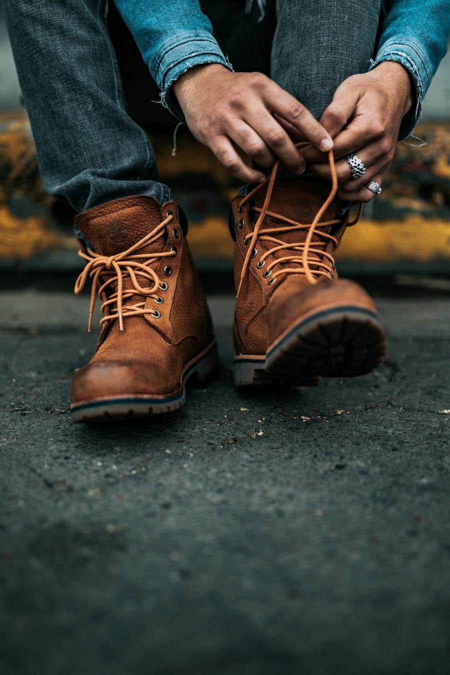 Hiker's Delight Boots being laced up