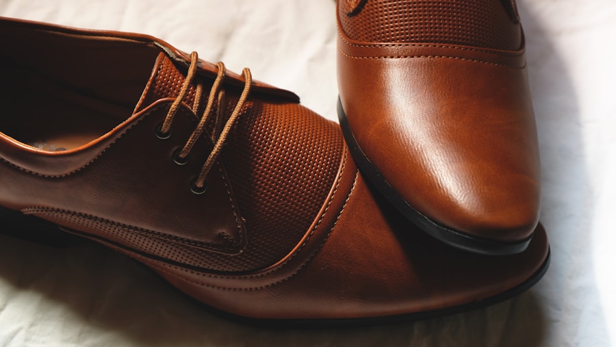 Executive Elegance brown leather dress shoes